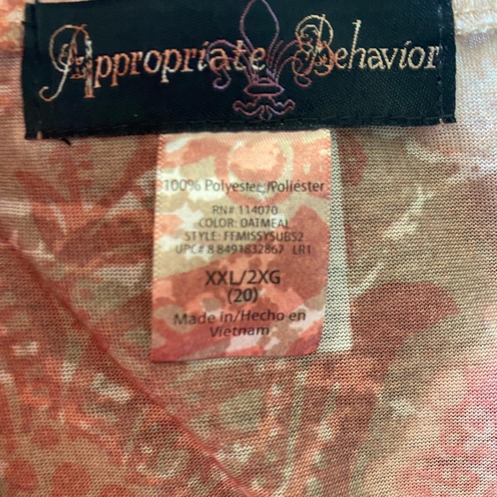 Appropriate Behavior XXL Top Sublimation Style Pink Rhinestone Shirt Short Slv - Picture 5 of 6